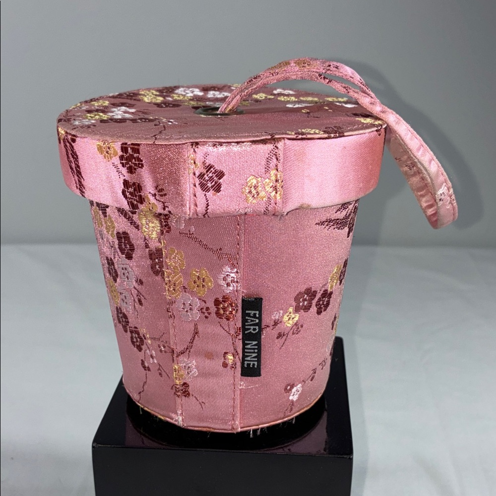 Asian Inspired Pink Satin Wristlet Floral Brocade Mini Bag Prom 2026 Rare Find